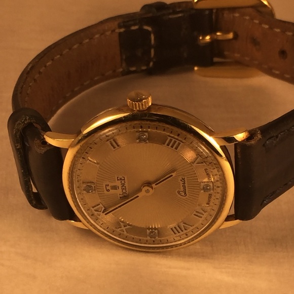 Vicence Other - Vicence 14K Yellow Gold Diamond Watch